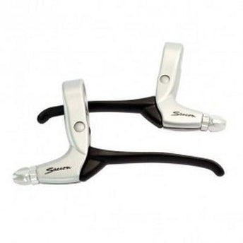 Bremsgriffset Rollerbrake, 4-Finger, Weiß/Schwarz, 2-teilig