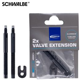 VENTIELVERLENGERS Tubeless compatible 65 mm met sleutel 2 st alu. 3462 Schwalbe