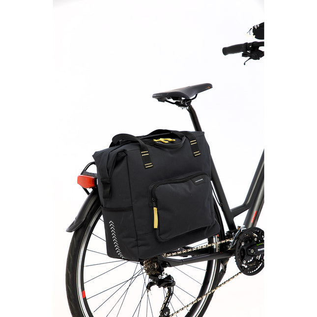 Tulum Camella Shopper-Fahrradtasche 26 Liter, PET, Schwarz