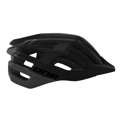 MTB Race Fietshelm Verstelbaar Zwart/Donkergrijs Maat 54-58 cm (S/M)