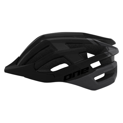 MTB Race Fietshelm Verstelbaar Zwart/Donkergrijs Maat 54-58 cm (S/M)