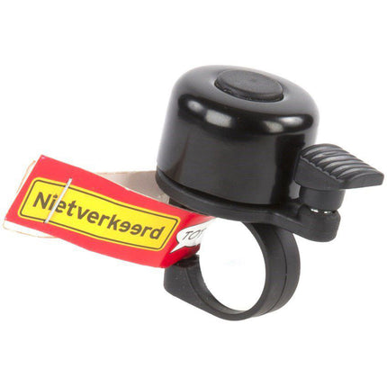 Mini-Fahrradklingel mit Federklöppel Schwarz