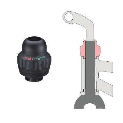 balhoofdstel met geÃ¯ntegreerd stuurslot 1 1/8 inch zwart