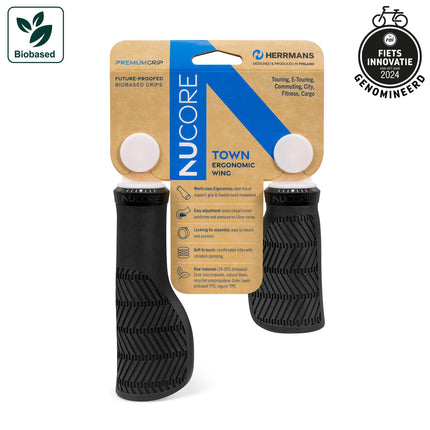 Nucore Town Wave Fahrradgriffe 130/90 mm ø22 mm schwarz
