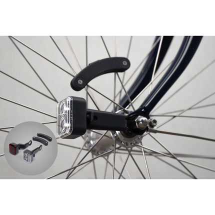 fietsverlichting AMS Constant staal rood/wit 4 delig