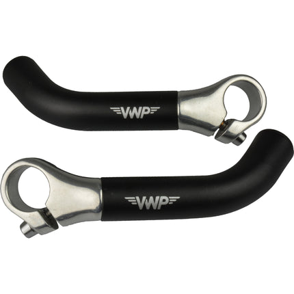 Gebogene Bar Ends aus Aluminium 15 cm schwarz