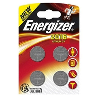 Lithium 3V knoopcel batterijen (cr2016) 4 stuks