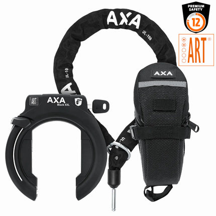 Set Axa Block XXL Ringslot met ULC100 Insteekketting + Zadeltasje