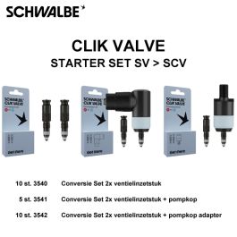 CLIK VALVE Starter Set SV (10x3540, 5x3541, 10-3542) 3550 Schwalbe