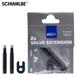 VENTIELVERLENGERS Tubeless compatible 30 mm met sleutel 2 st alu. 3461 Schwalbe